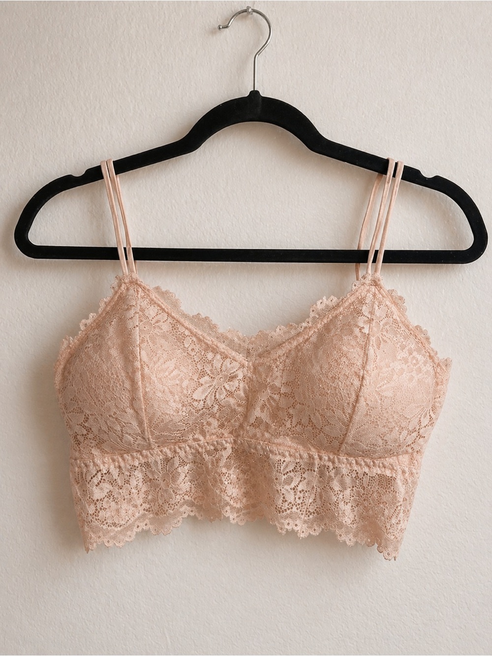 Lace Longline Bralette - Blush